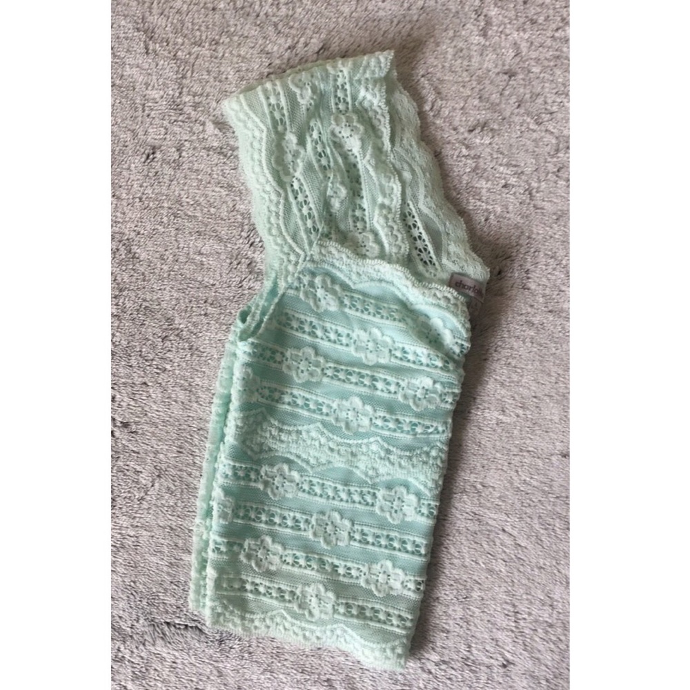 Light blue lace crop top